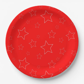 Plato De Papel Placa de papel de las estrellas rojas