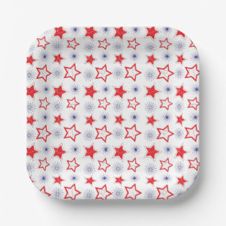 Plato De Papel Placa de papel de las estrellas rojas
