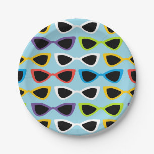 Plato De Papel Placa de papel de las gafas de sol retras