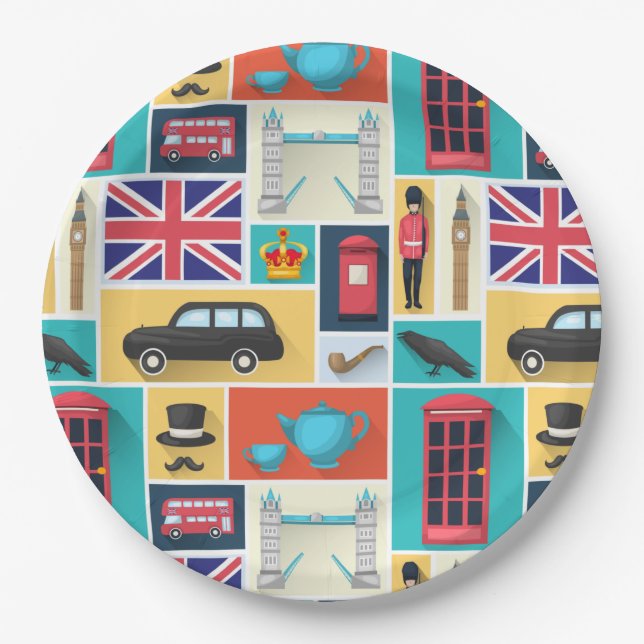 Plato De Papel Placa de papel de Londres, Inglaterra (Anverso)