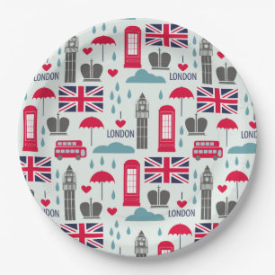 Plato De Papel Placa de papel de Londres, Inglaterra