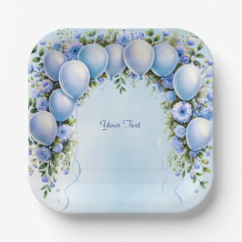 Plato De Papel Placa de papel de los globos azules