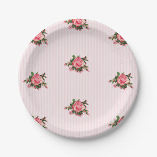 Plato De Papel Placa de papel de los rosas de té rosado
