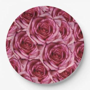 Plato De Papel Placa de papel de los rosas rosados