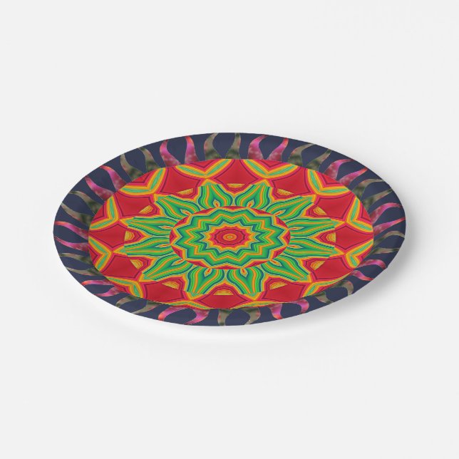 Plato De Papel Placa de papel de Mandala (Angular)