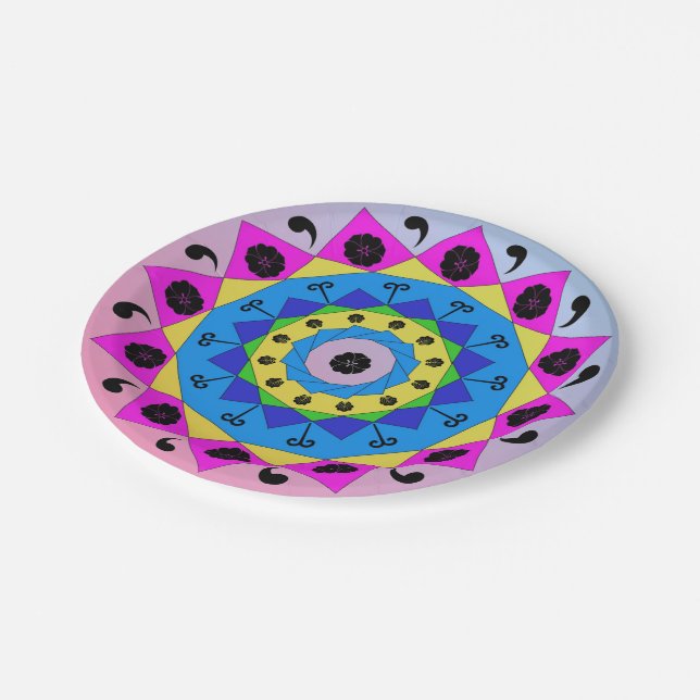 Plato De Papel Placa de papel de Mandala (Angular)