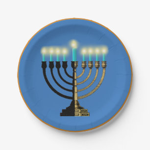 Plato De Papel Placa de papel de Menorah