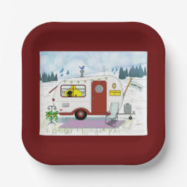 Plato De Papel Placa de papel de Moda de campamento