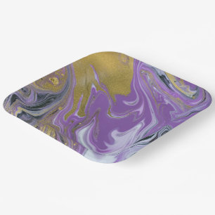 Plato De Papel Placa de papel de moda en blanco y negro