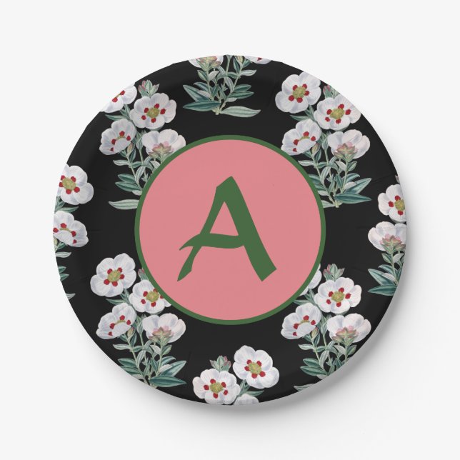 Plato De Papel Placa de papel de MONOGRAM HAPPY HOME (Anverso)