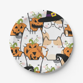 Plato De Papel Placa de papel de Monstruo Cute de Halloween