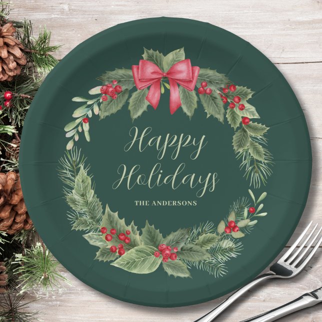 Plato De Papel Placa de papel de Navidades de guirnaldas clásicas (Subido por el creador)