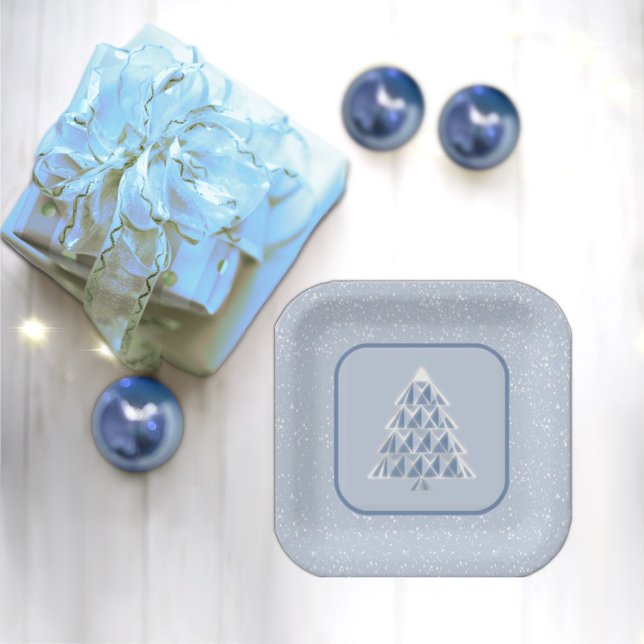 Plato De Papel Placa de papel de nieve azul Joyoux Noel (Subido por el creador)