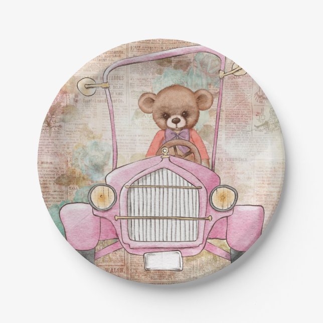 Plato De Papel Placa de papel de oso de peluche (Anverso)