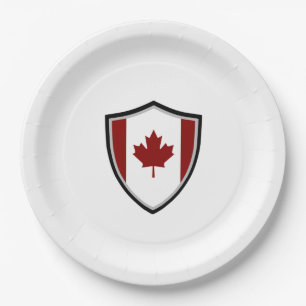 Plato De Papel Placa de papel de pabellón blindado canadiense