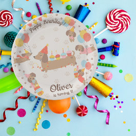 Plato De Papel Placa de papel de pájaro de cumpleaños