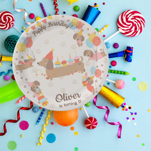 Plato De Papel Placa de papel de pájaro de cumpleaños