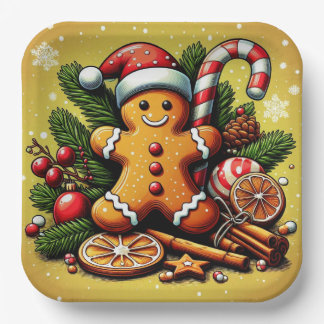 Plato De Papel ¡Placa de papel de pan de jengibre!
