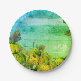 Plato De Papel Placa de papel de parche de calabaza