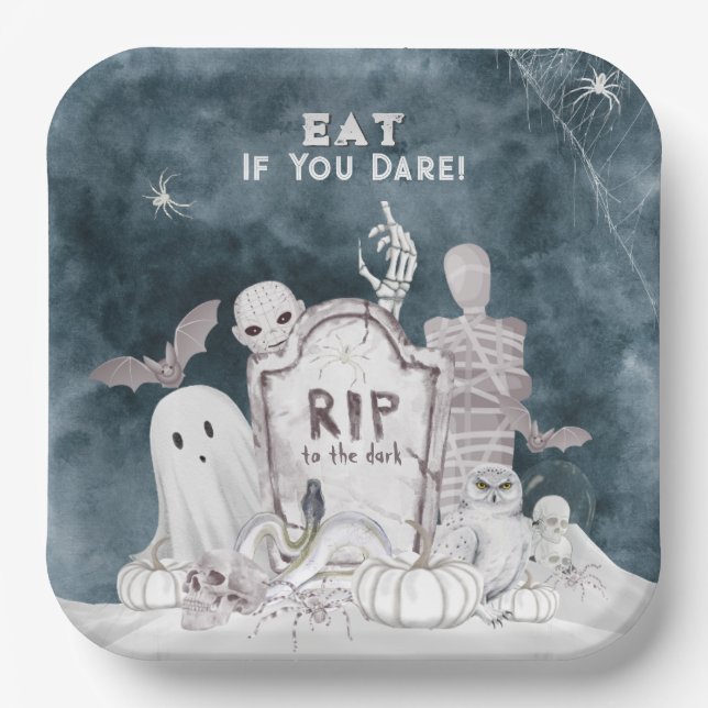 Plato De Papel Placa de papel de partido de Halloween totalmente  (Anverso)