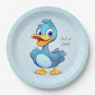 Plato De Papel Placa de papel de pato azul