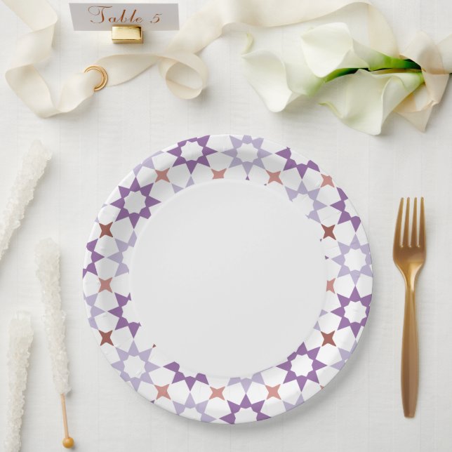 Plato De Papel Placa de papel de patrón árabe (Boda)