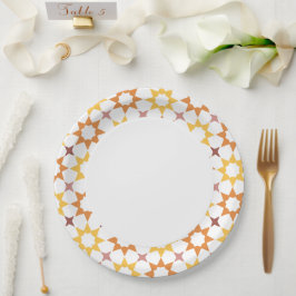 Plato De Papel Placa de papel de patrón árabe