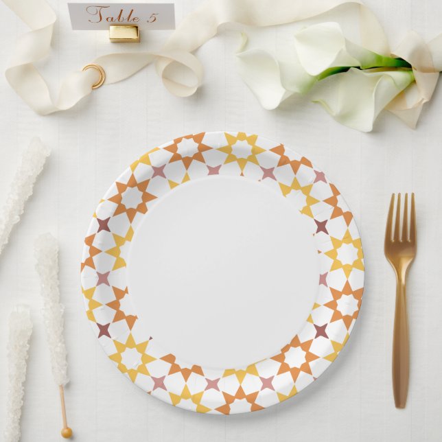 Plato De Papel Placa de papel de patrón árabe (Boda)