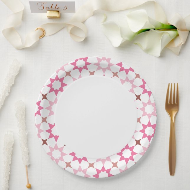 Plato De Papel Placa de papel de patrón árabe (Boda)