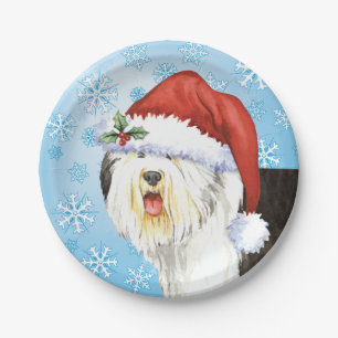 Plato De Papel Placa de papel de perro pastor en inglés para los