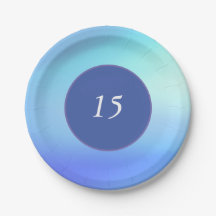 Placa de papel de Personalizable azul