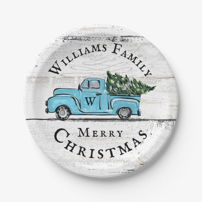 Plato De Papel Placa de papel de Personalizado del camión de retr (Anverso)