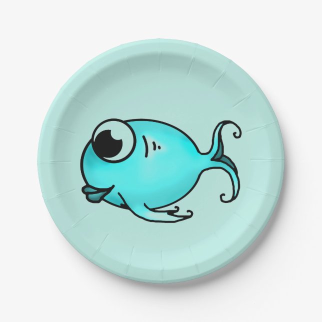 Plato De Papel Placa de papel de pescado azul (Anverso)
