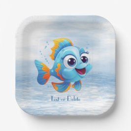 Plato De Papel Placa de papel de pescado azul