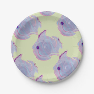 Plato De Papel Placa de papel de pescado morado