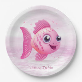 Plato De Papel Placa de papel de pescado rosa