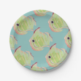 Plato De Papel Placa de papel de pescado verde