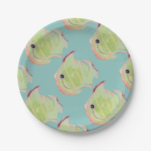 Plato De Papel Placa de papel de pescado verde