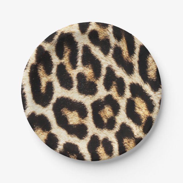 Plato De Papel Placa de papel de piel de leopardo (Anverso)