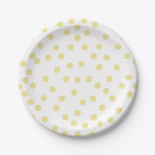 Plato De Papel Placa de papel de polkadot amarillo
