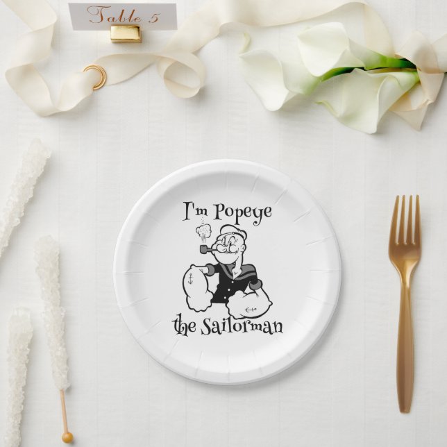 Plato De Papel Placa de papel de popeye (Boda)
