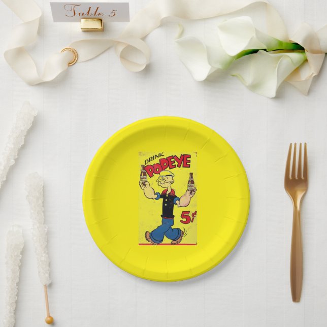 Plato De Papel Placa de papel de popeye (Boda)
