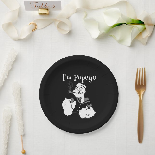 Plato De Papel Placa de papel de popeye (Boda)