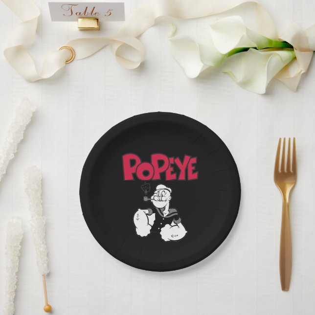Plato De Papel Placa de papel de popeye (Boda)
