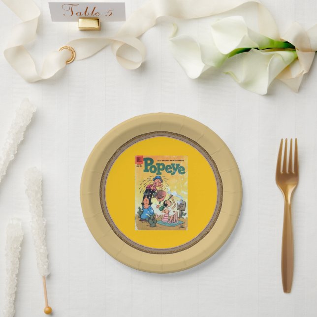 Plato De Papel Placa de papel de popeye (Boda)