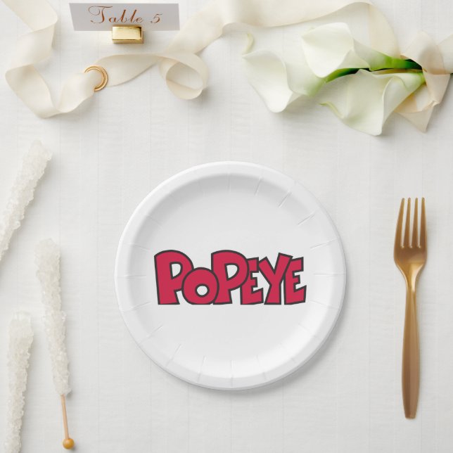 Plato De Papel Placa de papel de popeye (Boda)