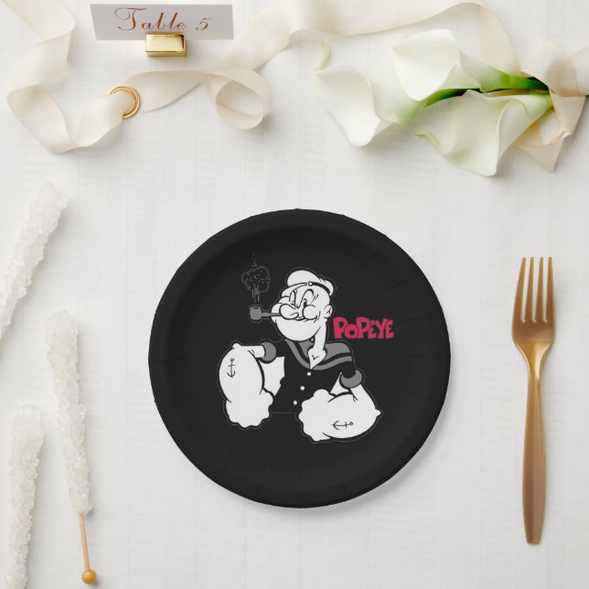 Plato De Papel Placa de papel de popeye (Boda)