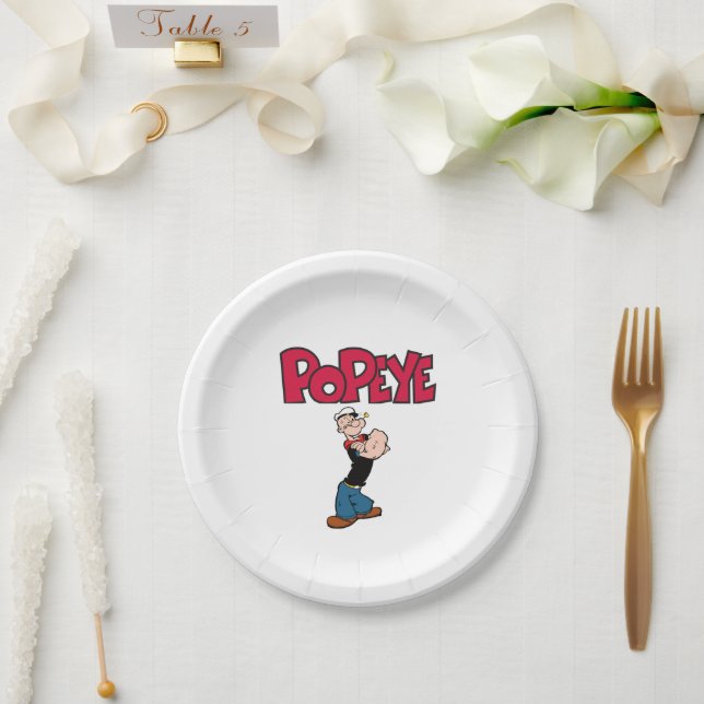 Plato De Papel Placa de papel de popeye (Boda)