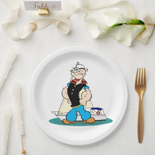 Plato De Papel Placa de papel de popeye (Boda)