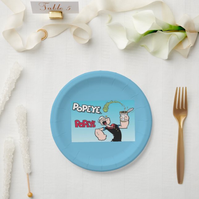 Plato De Papel Placa de papel de popeye (Boda)